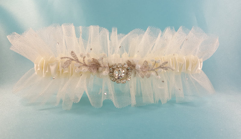 Tulle Garter w/Crystal